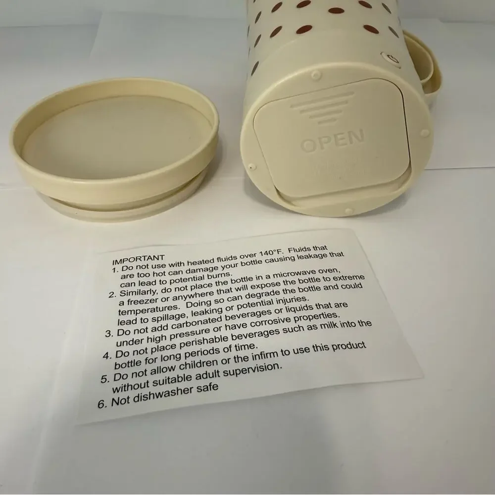Travel mug 13.5oz self stirring Polka Dots Cream Red coffee drink cup Target